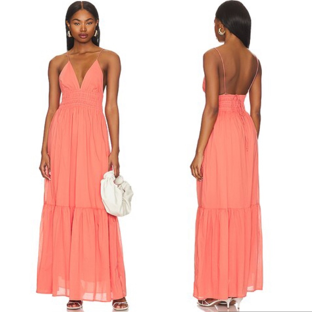 Faithfull The Brand Palmilla Maxi Dress in Melon
